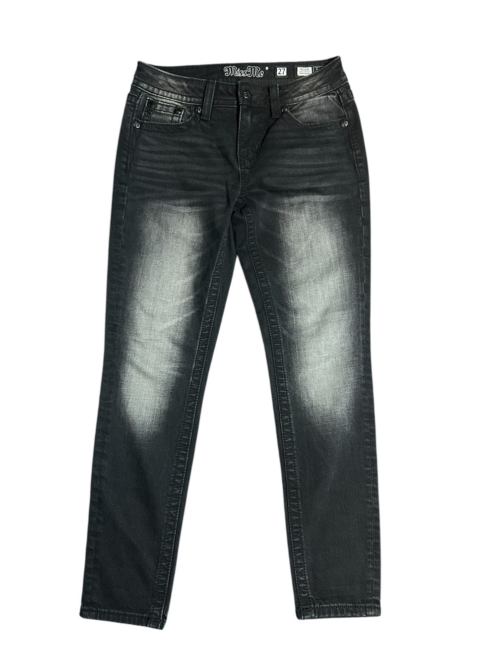 Miss Me Men Black Faded mid rise, ankle, skinny Jeans Size 27